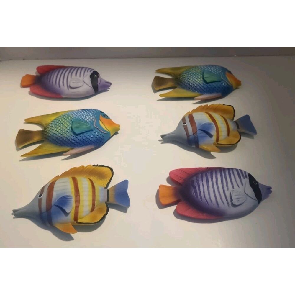 decorative wall fish set of six. comes in an array of beautiful bright colors.